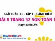 Giải bài 8 trang 52 Toán 11 tập 1 SGK Cánh Diều